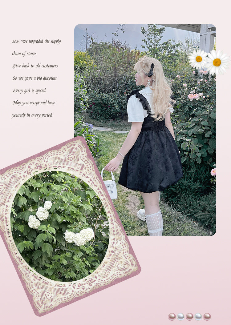 Yingtang~Plus Size Sweet Lolita Strappy Dress Set   