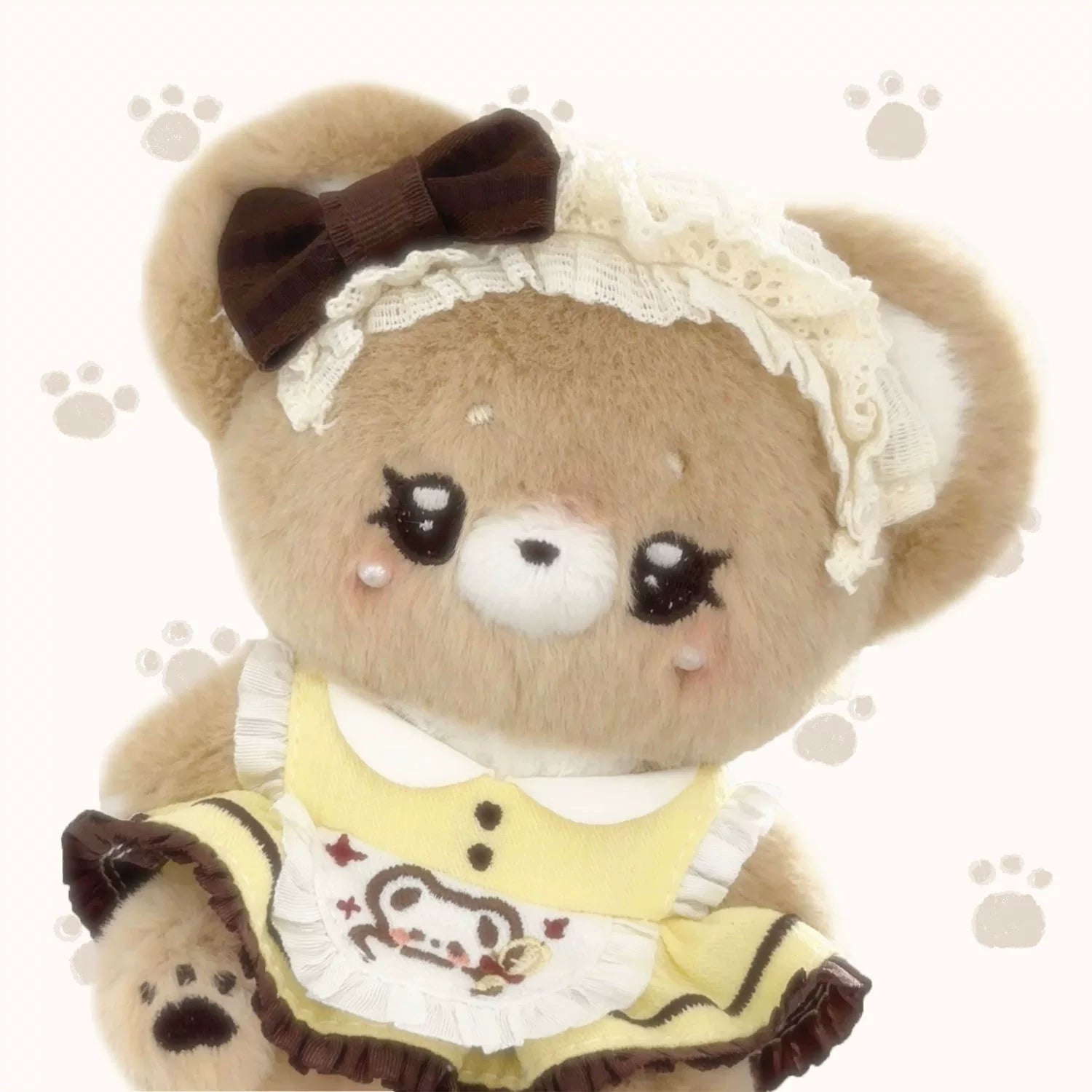 Kawaii Lolita Bear Bag Pendant, Soft Plush Milky Coffee Only