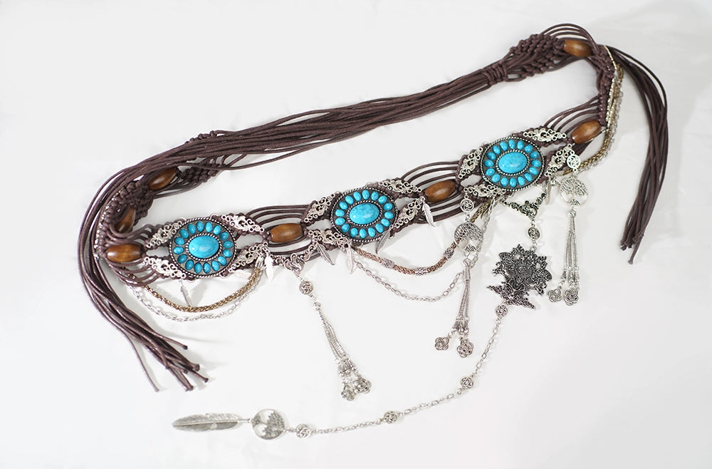 (BFM)FunCcino~Ragnarok~Nordic Lolita Accessories Crown Necklace Belt Chest Chain   