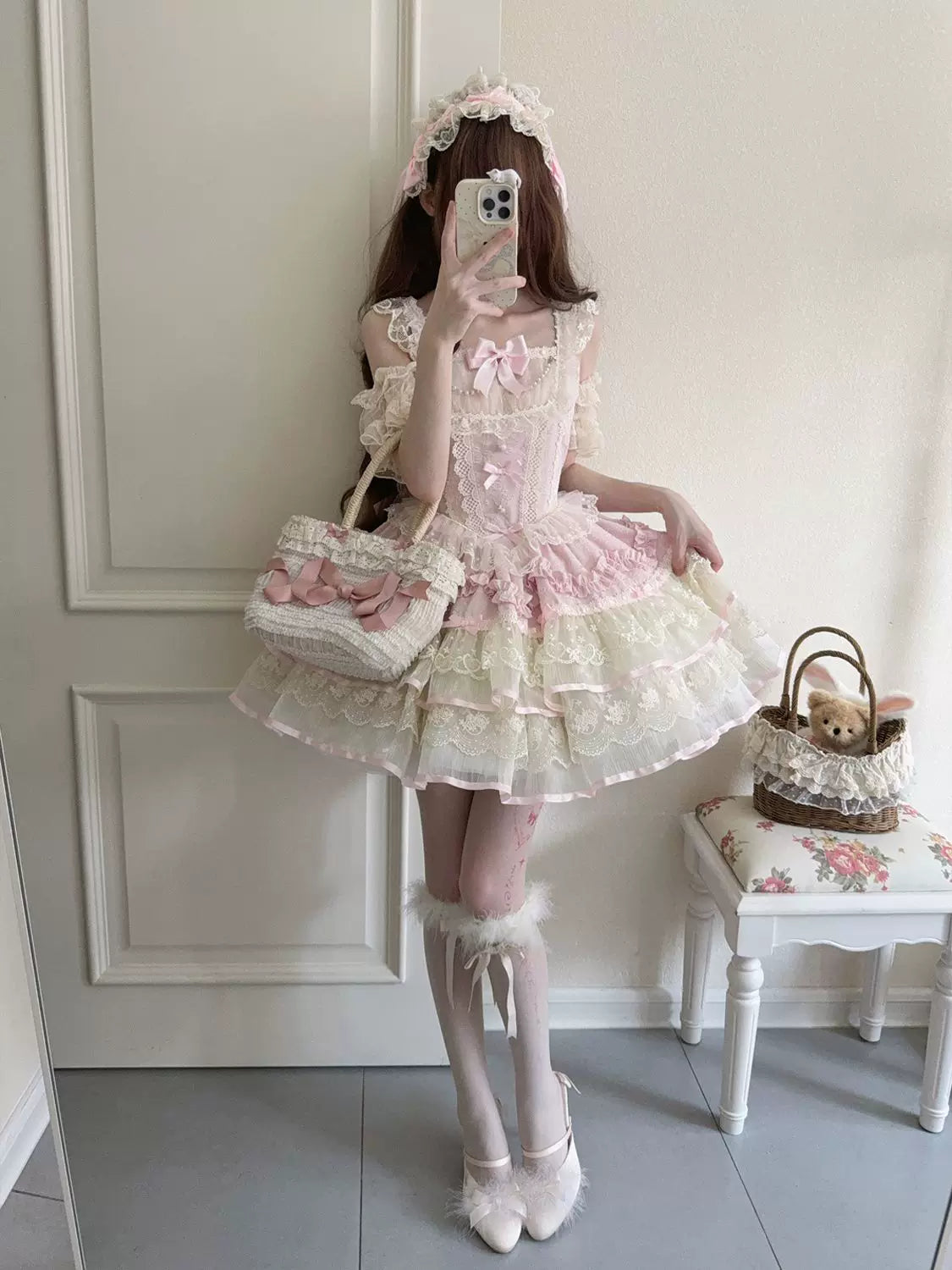 Ballet Dream - Sweet Lolita JSK Dress, Petal-like Layered Skirt