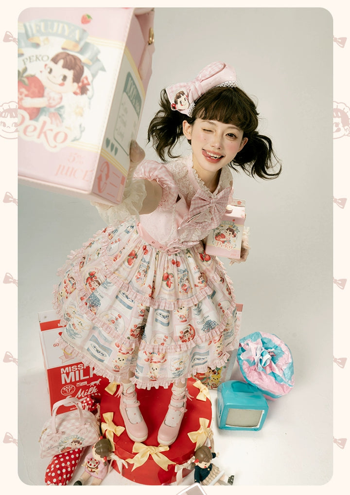 Summer Fairy~IP Collab Kawaii Lolita Dresses OP Home Wear Salopette Cardigan SK   