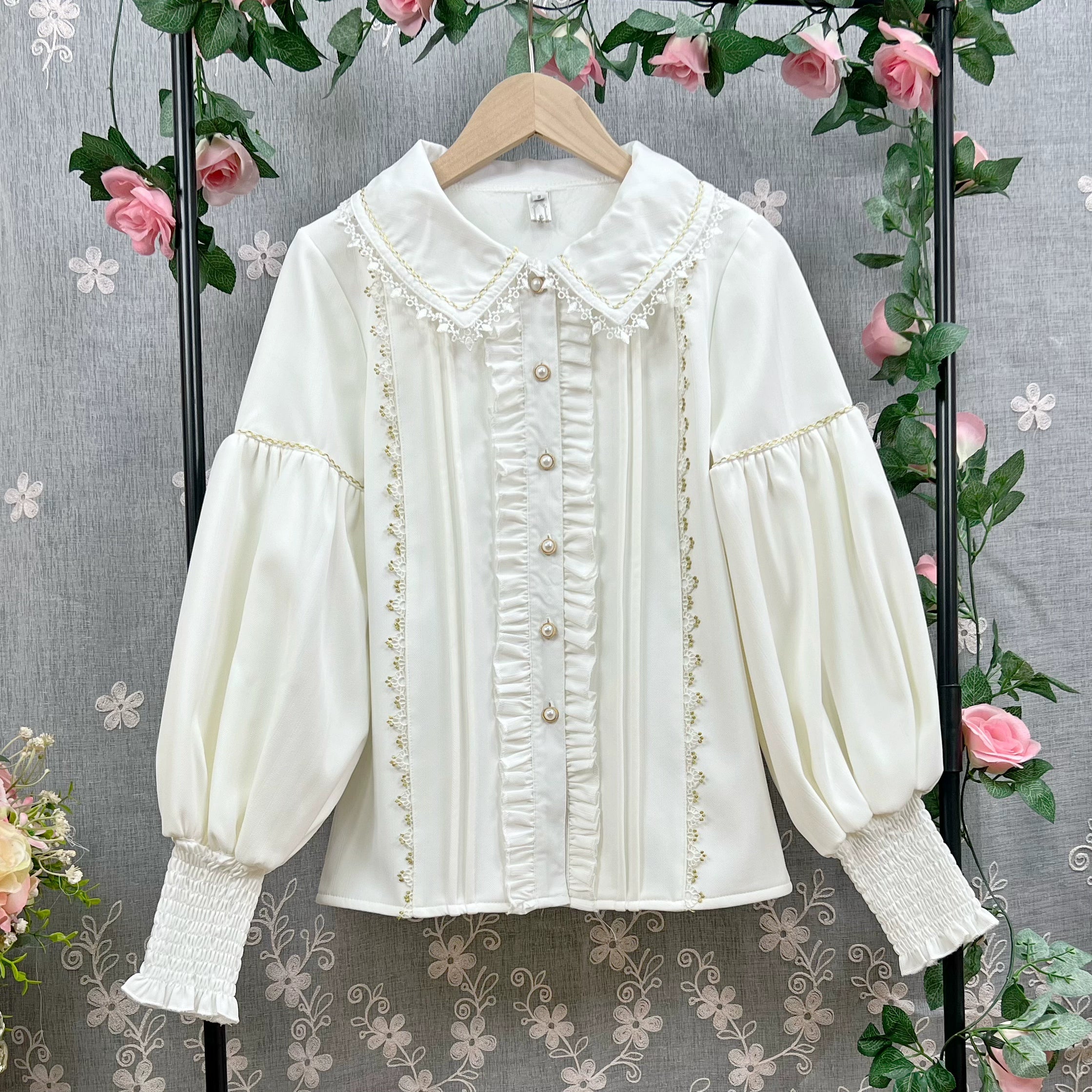 DMFS Lolita - Sweet Lolita Blouse Vintage Mutton Sleeves Winter Lolita Shirt