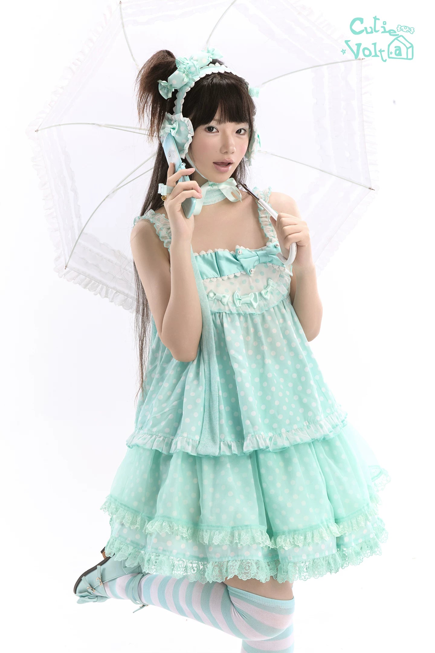 Candy Cottage - Old School Lolita Polka Dot Dress & Top Skirt Set 45522:851836