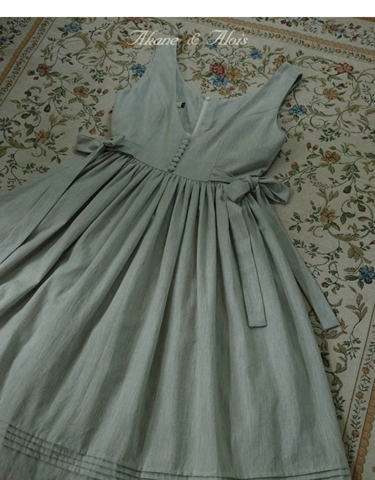 Akane Alois~Grass Leaves~ Elegant Lolita Light Gray Dress   