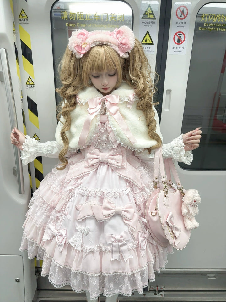 The Seventh Doll~Old School Lolita Cape Bunny Plush Short Coat 40174:654644