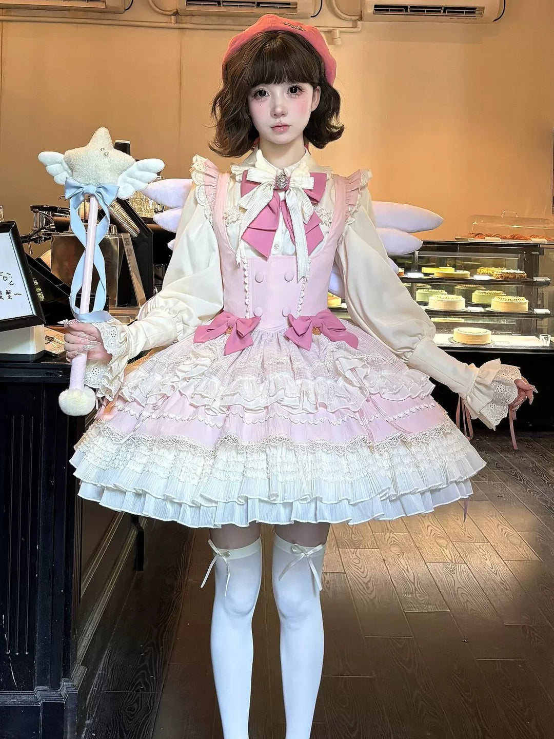 Sakurahime~Cupid Overture~Sweet Pink Lolita Jumper Dress Bust-Supporting JSK (L M S XL) 40742:707684