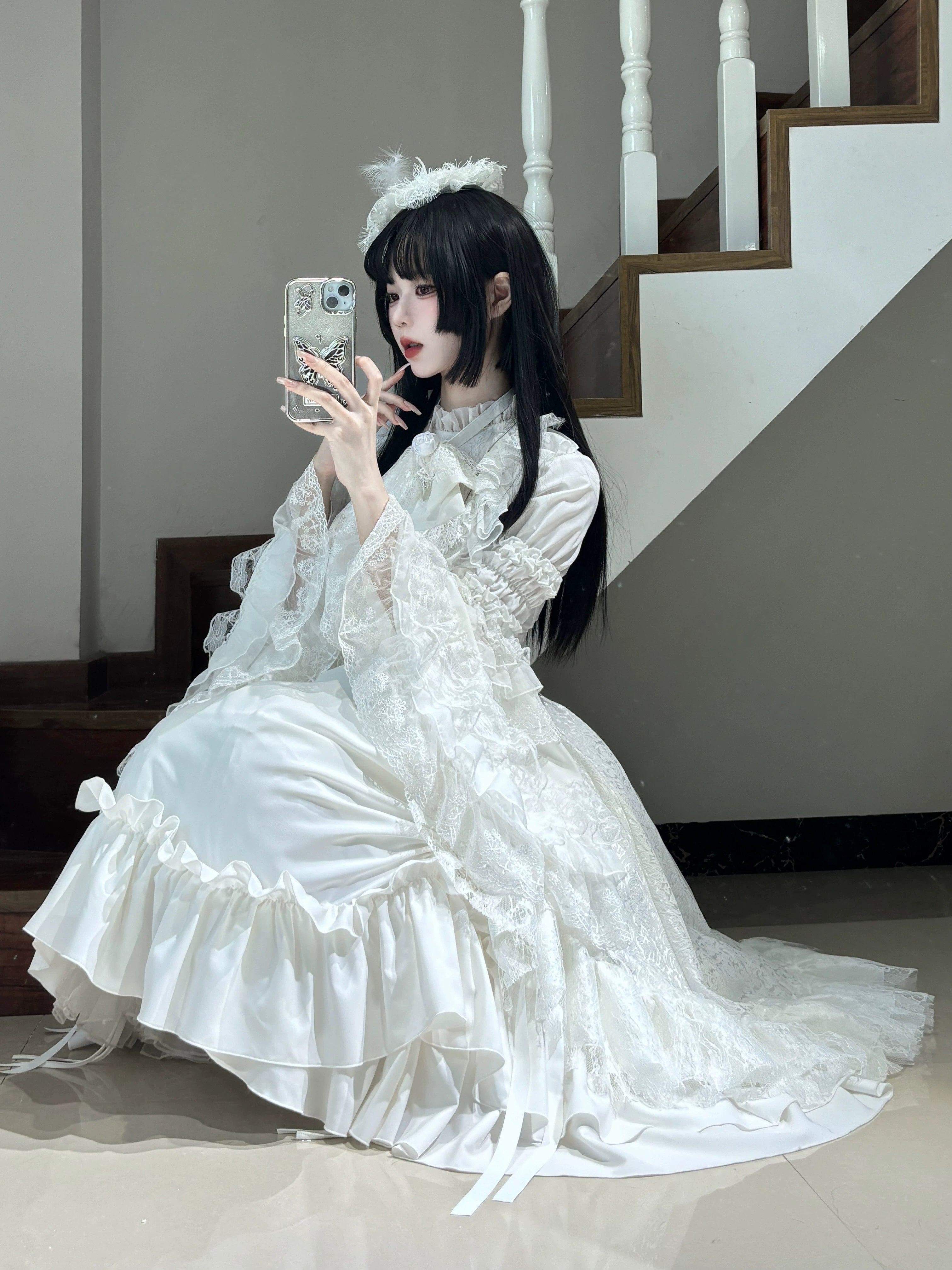 Nightingale Girl - Eternal Taboo - Gothic Lolita Dress Princess Sleeve Shirt