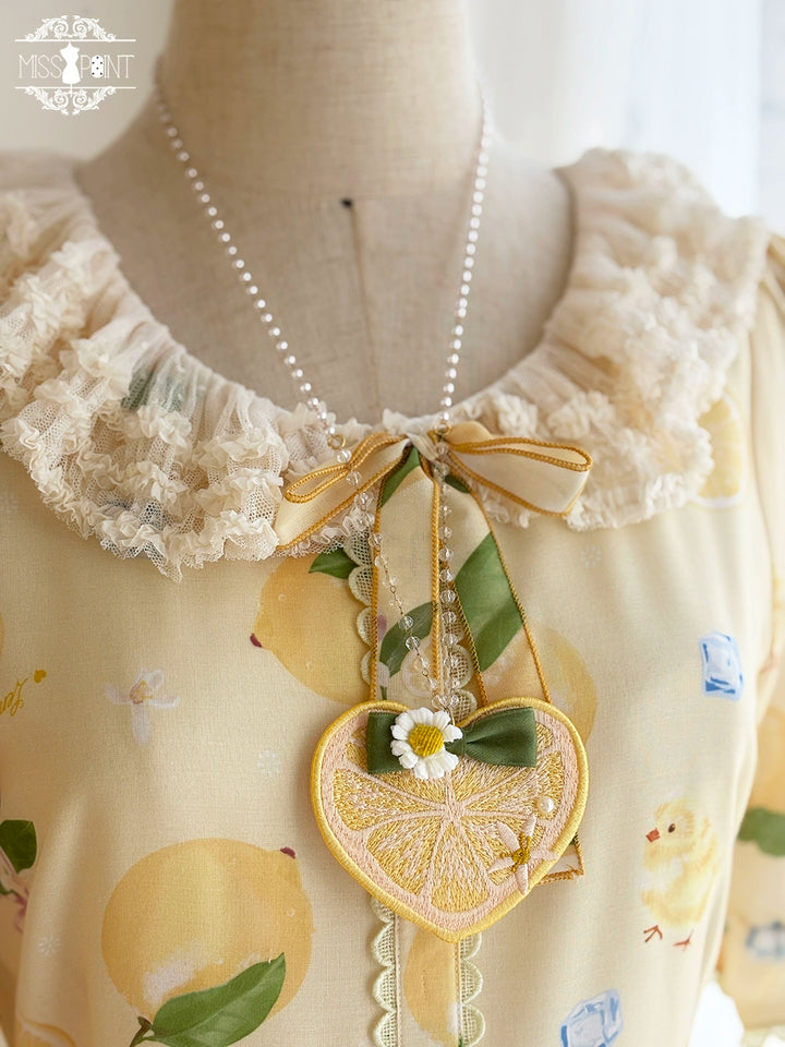 Miss Point~Lemon Chick~Country Lolita Accessories With Openwork Straw Hat 42983:760455