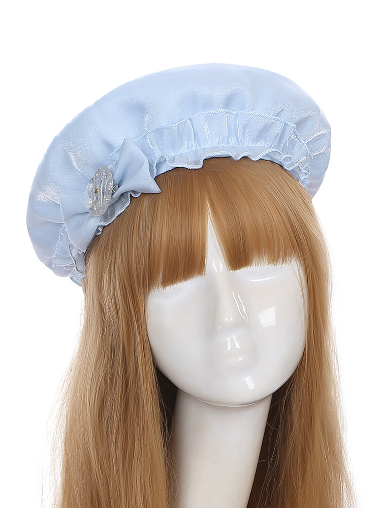 (BFM)Dear Dolls~Kawaii Lolita Shirt JK Sailor Half Skirt S Light Blue Hat 