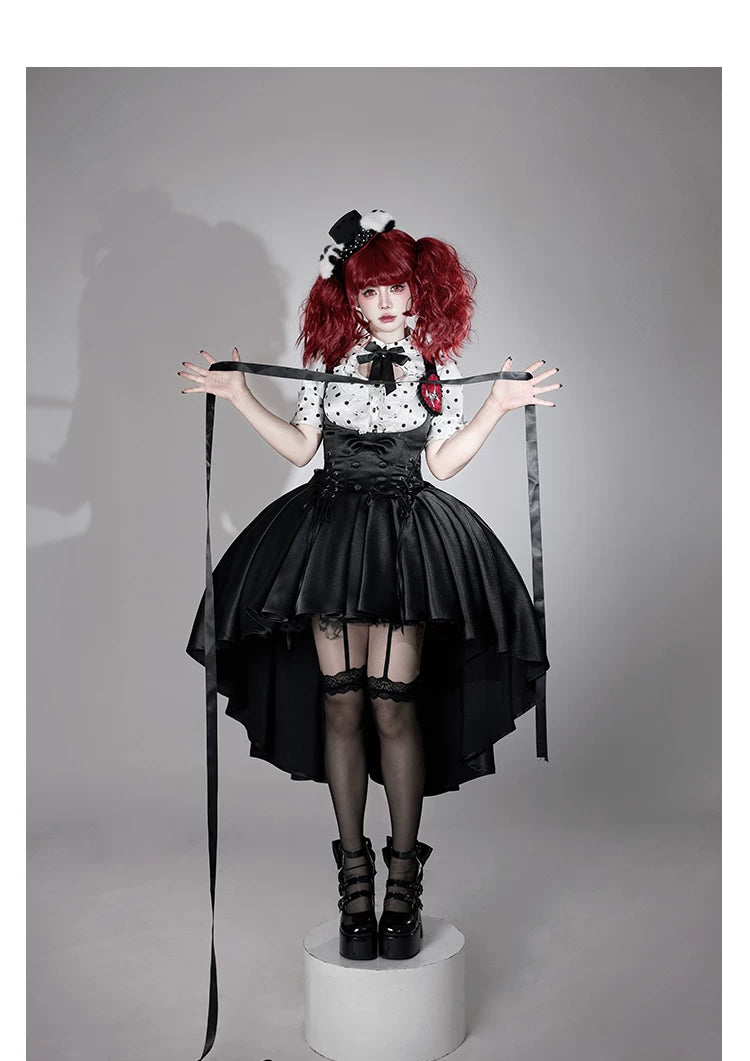 Dalmatian - Gothic Lolita Bust-supporting JSK Dress, High-low Hem 45605:854974