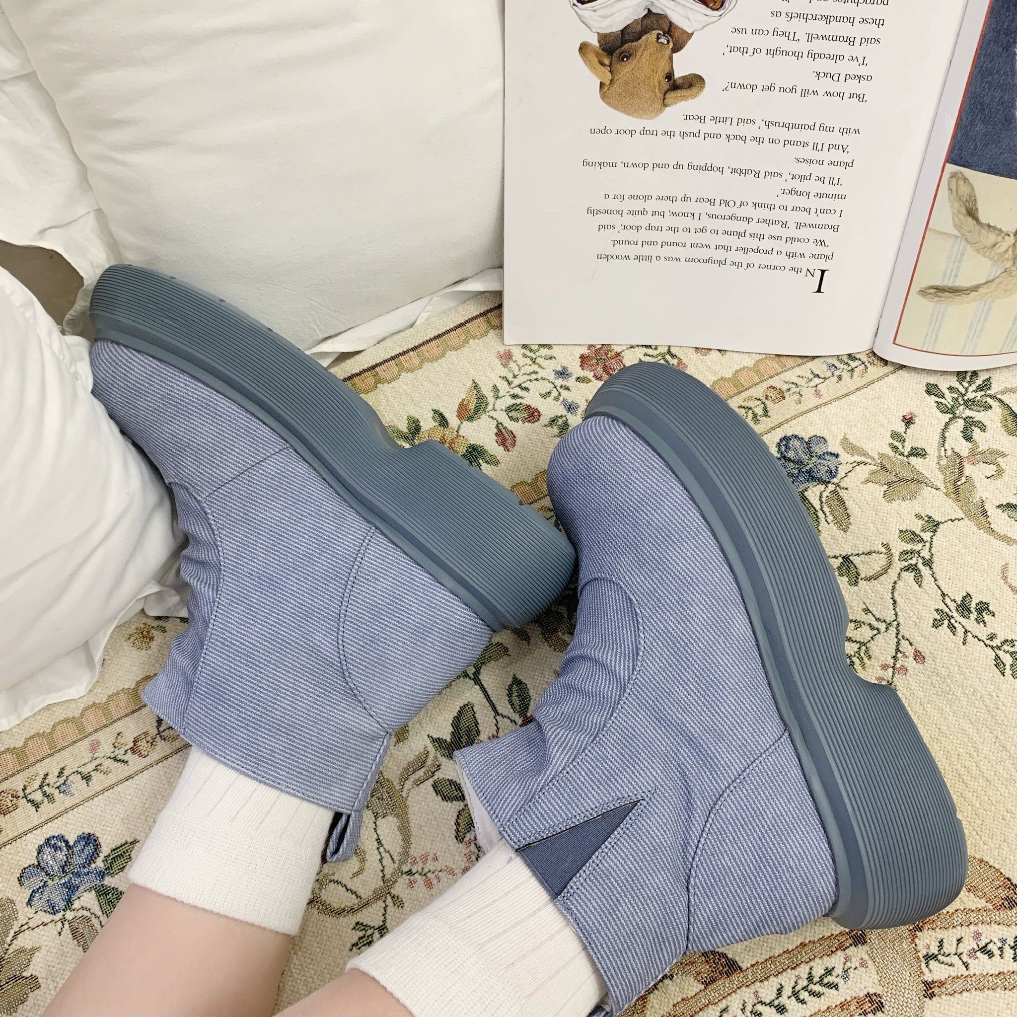 Dolly Doll - Ponyo - Winter Casual Lolita Boots Bow Thick Sole Shoes