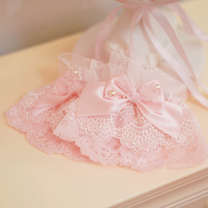 Mengfuzi~Old School Lolita Headdress Lovely Lolita BNT and Accessories Batch 6 Dark Pink Cuffs Only