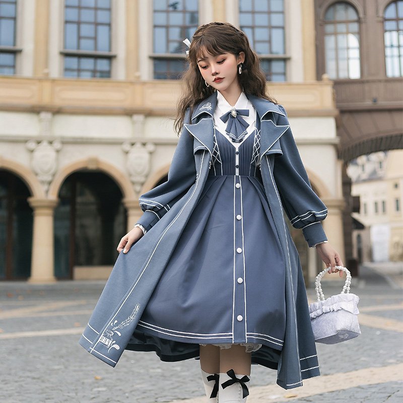 Chunlv Lolita - Book of Lies - Elegant College Style Princess JSK Set