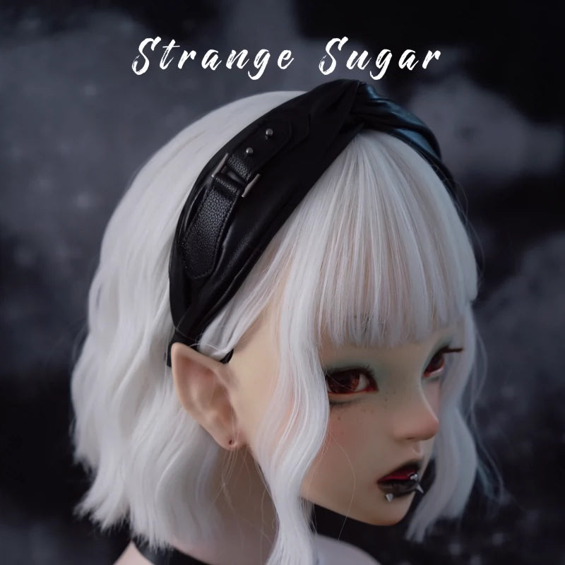Strange Sugar~Gothic Lolita KC Faux Leather Pleated Lolita Hair Accessories 3  