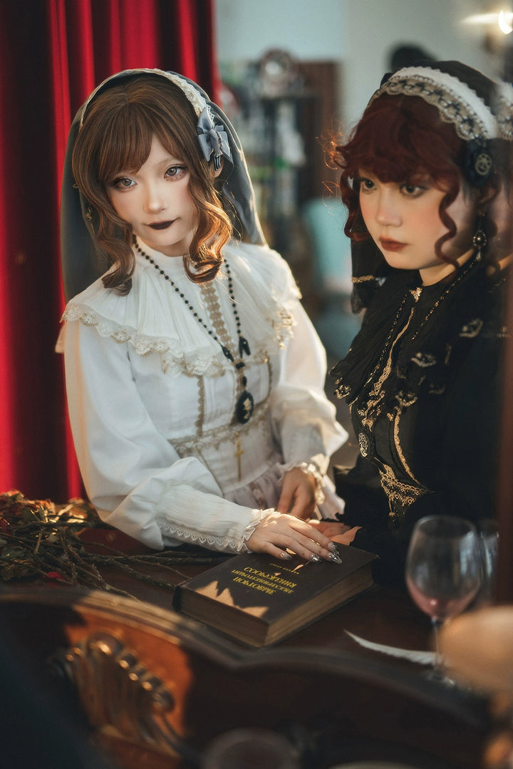 (BFM)Miss Point~Demon Hunting Notes~Elegant Lolita Blouse Ruffled Collar   