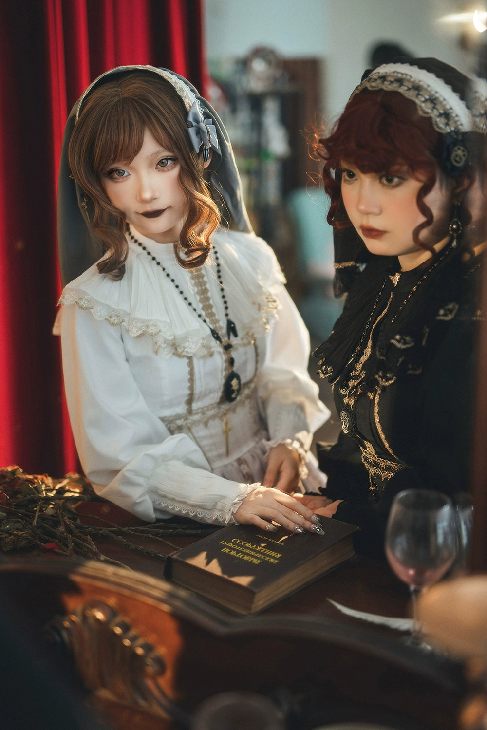 (BFM)Miss Point~Demon Hunting Notes~Elegant Lolita Blouse Ruffled Collar   