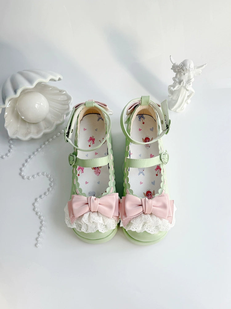 Jiujiu Lolita - Milky Puff - Sweet Lolita Heels Shoes, Round Toe With Petite Wedge 43858:787916