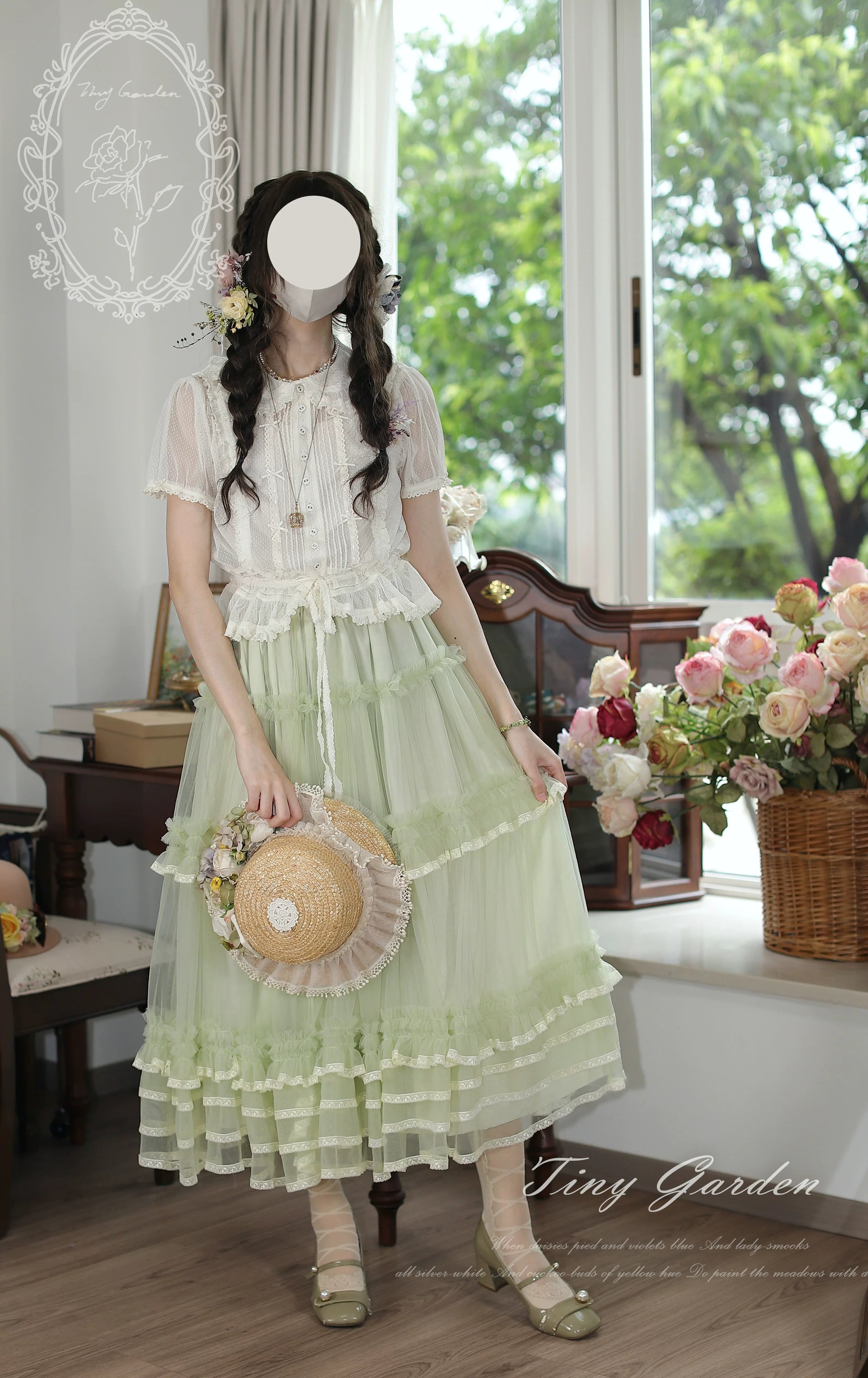 Jardin Garden - Classic Lolita Tulle Underskirt, Tiered Ruffles 45926:868486