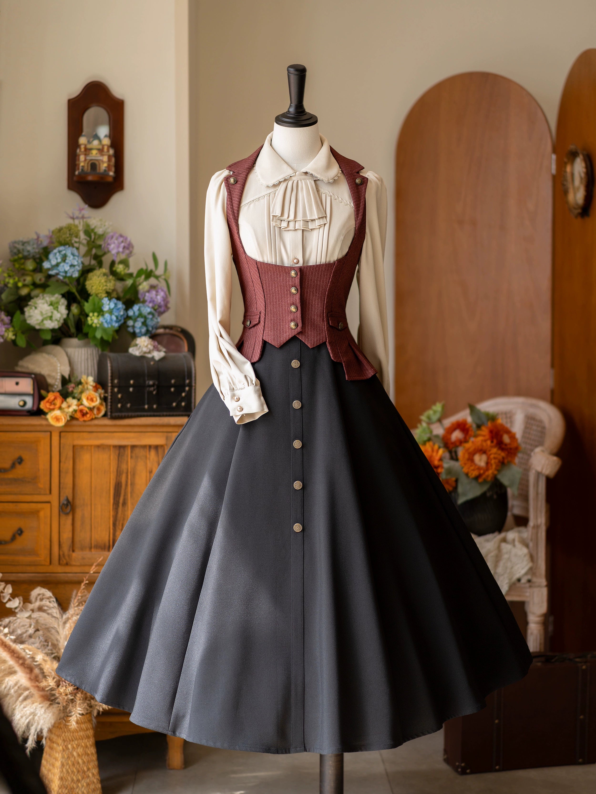 Forest Wardrobe - Forest Contract - Classic Lolita Striped Vest, Elastic Waist 43921:790104