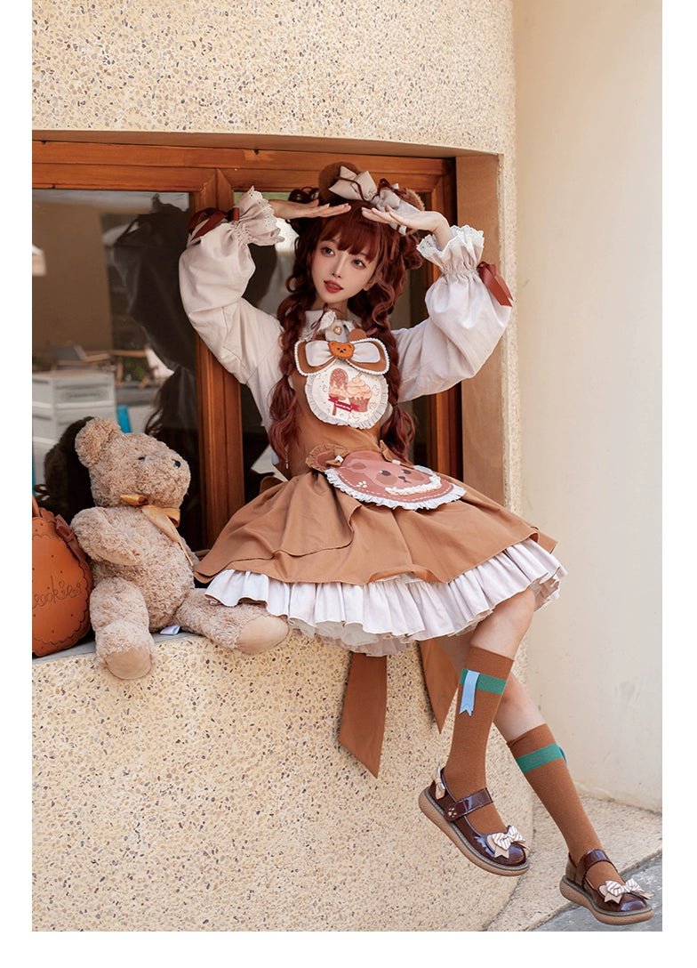 OCELOT~Sweet Lolita JSK Cute Bear Lolita Dress Set