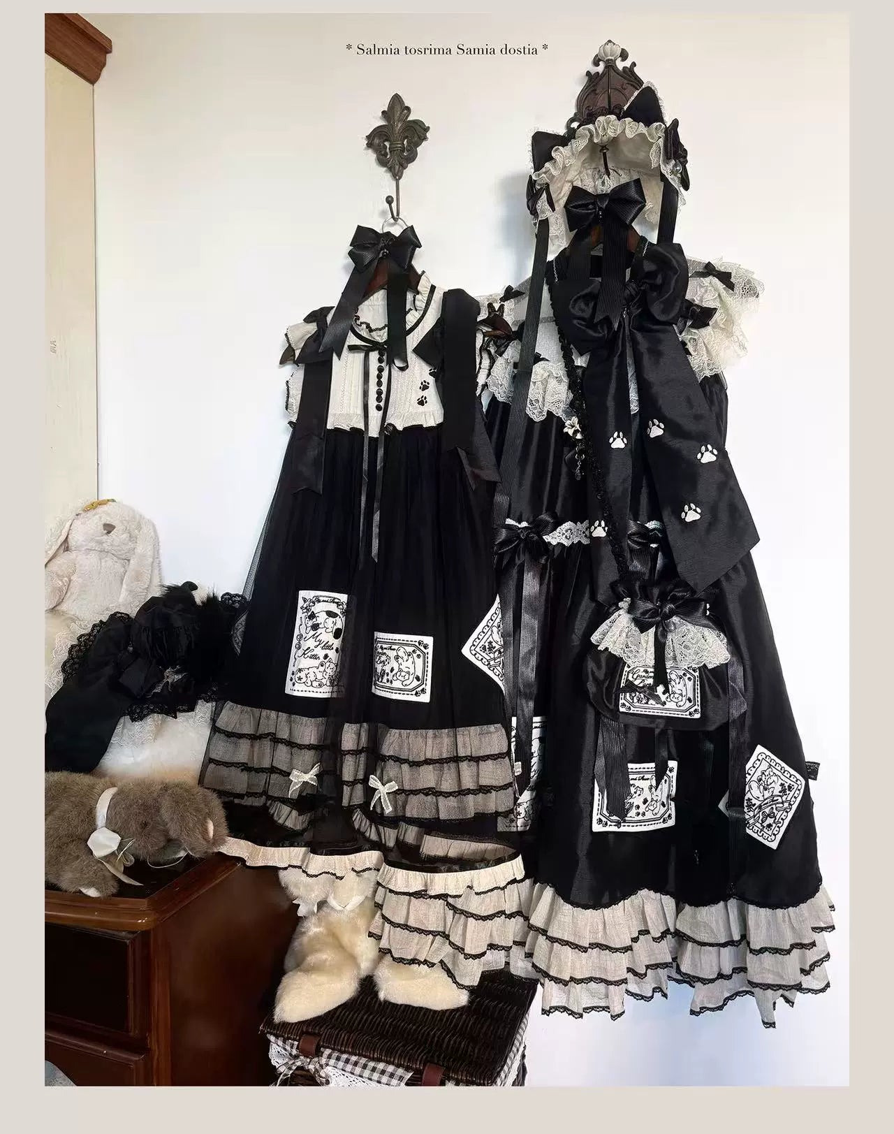 MEEKWIND - My Little Kitten - Doll-Like Lolita OP, Detachable Waist Ties 44223:798996