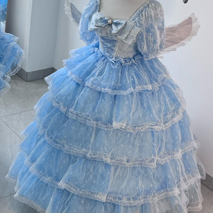 Daydream Whisper~Shisan District~Wedding Lolita OP Suit with Angel Demon Wings 42270:734411