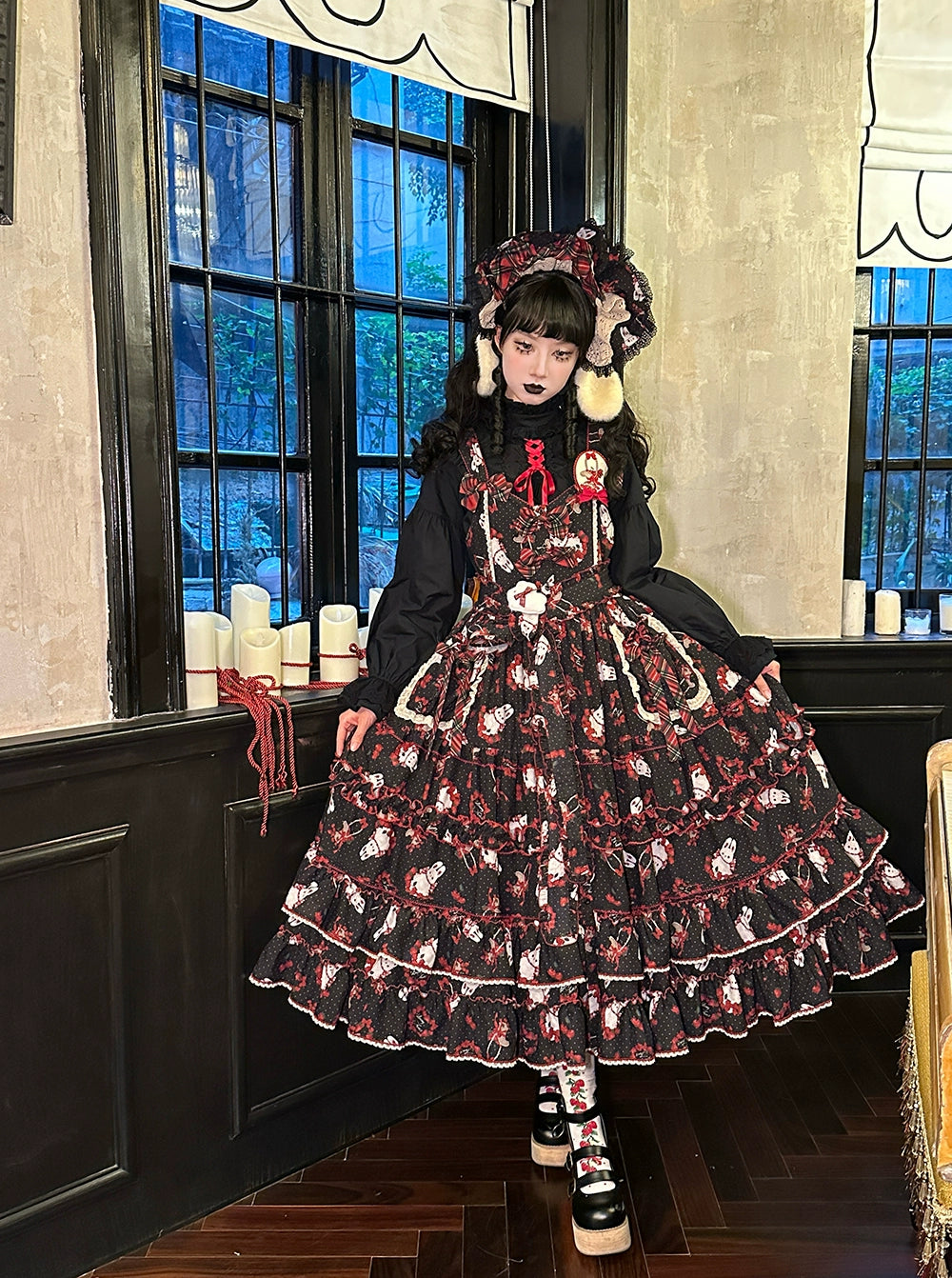 Miss Point - Forest Berry Bunny - Sweet Lolita JSK Elegant Bunny Print Dress 41972:721068