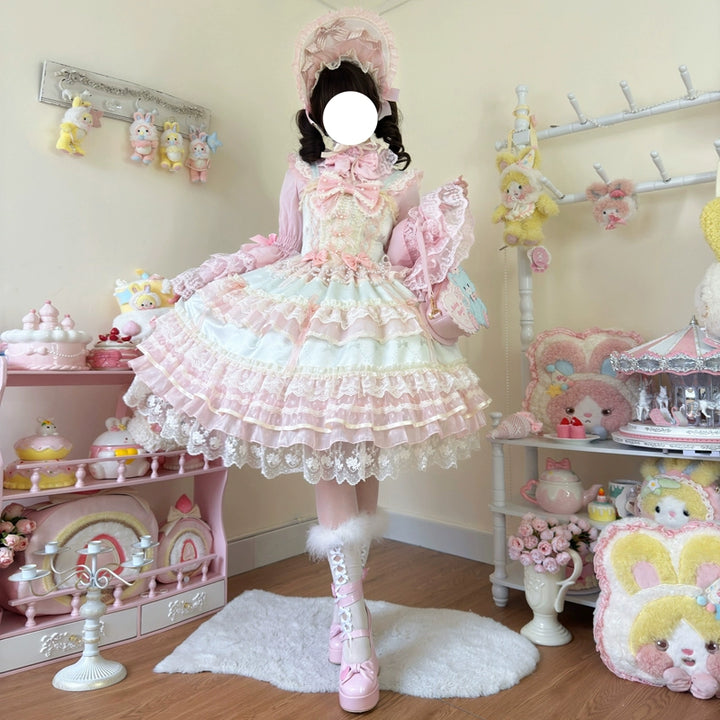 Hanguliang~Star Love Song~Wedding Sweet Lolita JSK Suit Doll-like Dress