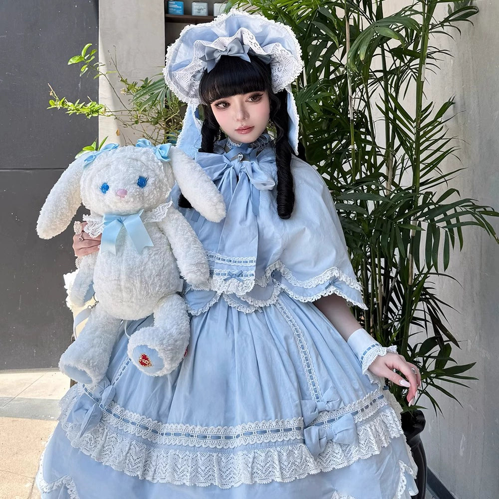 Miss Point - Vintage Petal Rabbit - Old School Lolita Headdress Suit With Bunny Ear 43134:766753