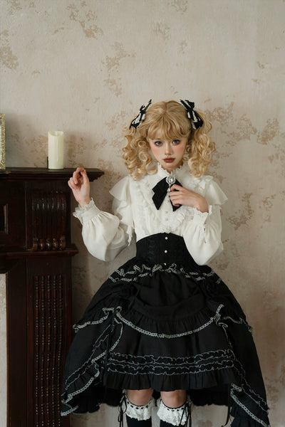 Letters from Unknown Star~Long Sleeve Winter Lolita Shirt Skirt Set S Skirt 