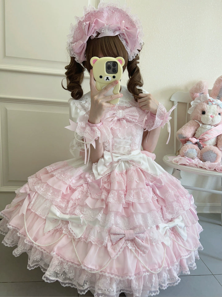 Cocoa Sweetheart~Love Descends~Wedding Lolita Jumper Dress Elegant Bridal JSK   