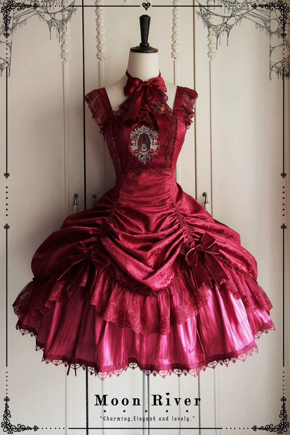 Moon River - Moonlit Spider - Gothic Lolita SK & JSK Dress Outfit Set 44232:799643