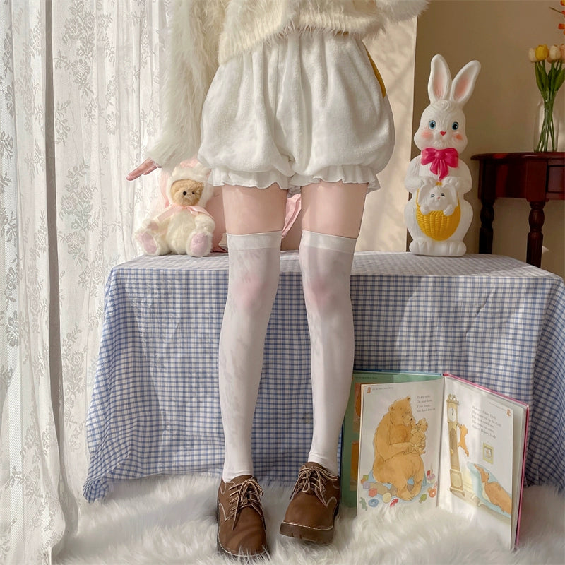 Sugar Girl~Kawaii Winter Lolita Warm Velvet Petticoat with Corgi Tail   