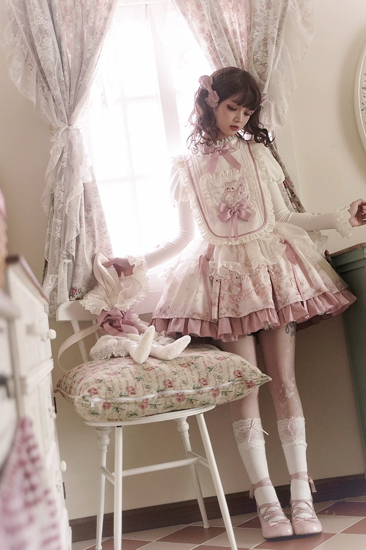 Sweet Lolita Cat Print Pink JSK Dress Set – 42Lolita Sweet Lolita Cat Print Pink JSK Dress Set – 42Lolita