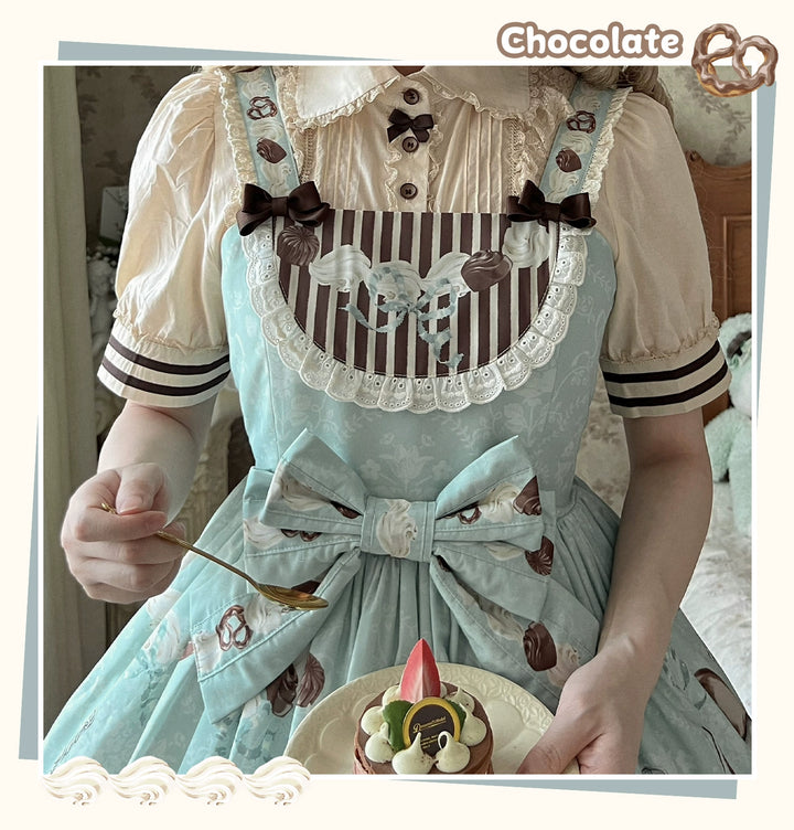 Sweet Dream Sheep~Sweet Dessert~Green Lolita Jumper Dress Lolita Headwear