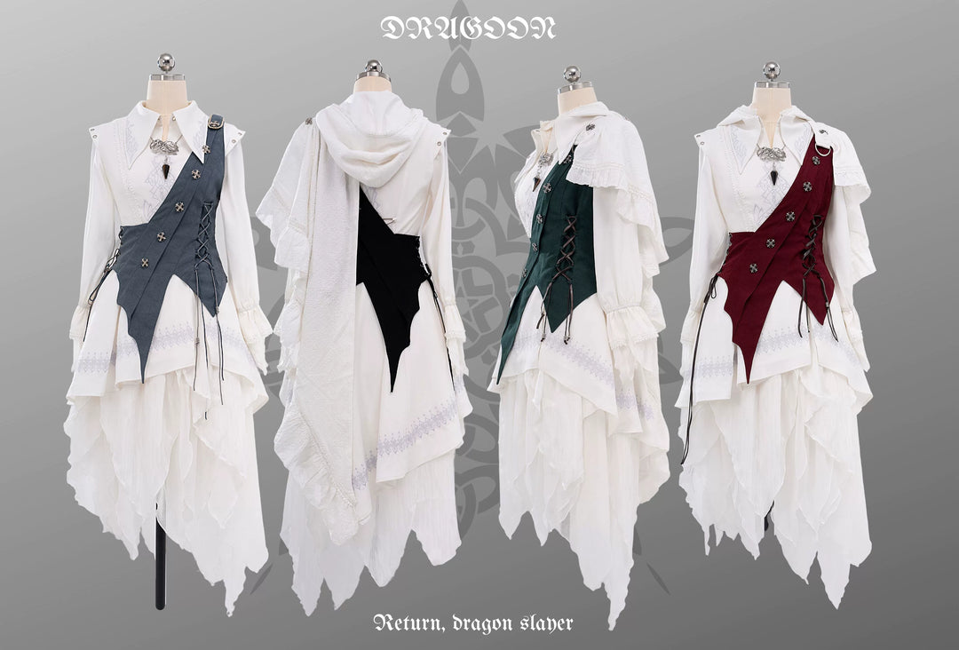 Wuyuzhe~Dragon Knight 2.0 Version~Western Fantasy Style Suit Gothic Shirt Vest Skirt   