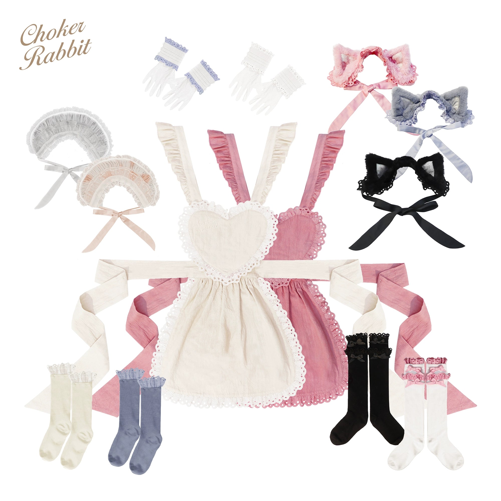 Choker Rabbit - Tabby Cat - Kawaii Lolita Accessory Cat Ear Headband Accessories