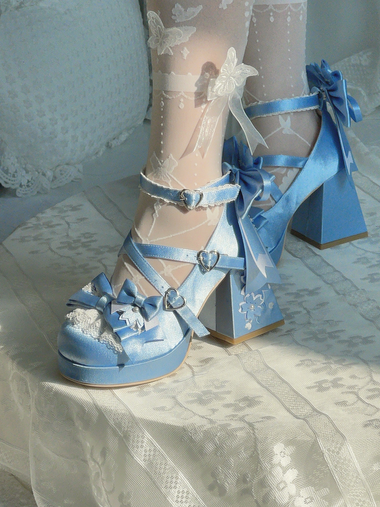 Sakura Oath - Sweet Lolita Chunky Heel, 3D Floral Decoration 44458:808977