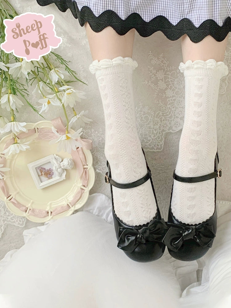 Sheep Puff~Kawaii Lolita Round Toe Mary Jane Shoes   