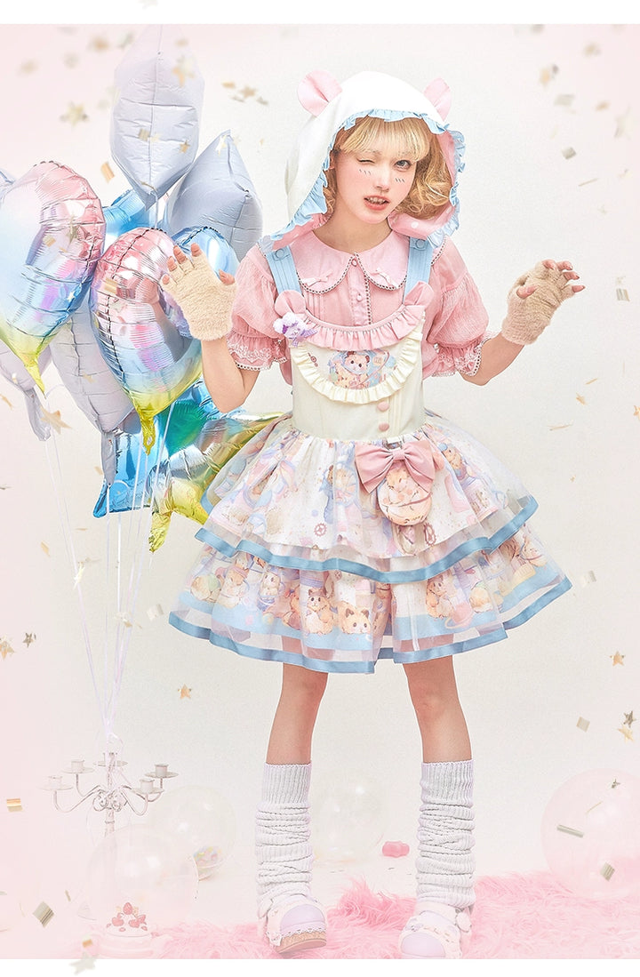 Mewroco~Sweet Lolita Dress Suit Salopette and Hoodied OP 41298:690578