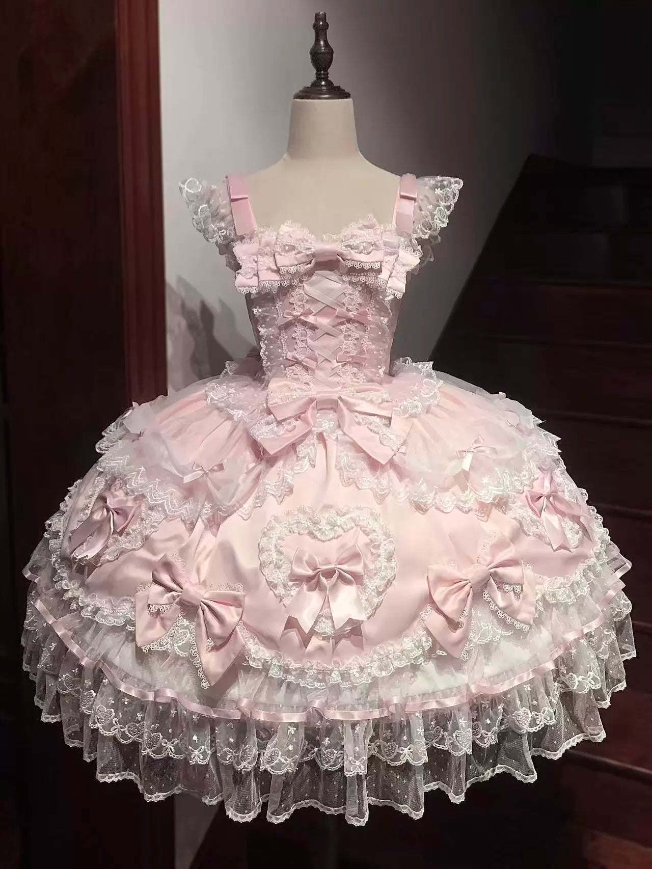 Sugar Girl - Velvet Sweetheart - Doll-like Sweet Lolita Jumper Dress, Bow Accents (L M S) 44021:792742