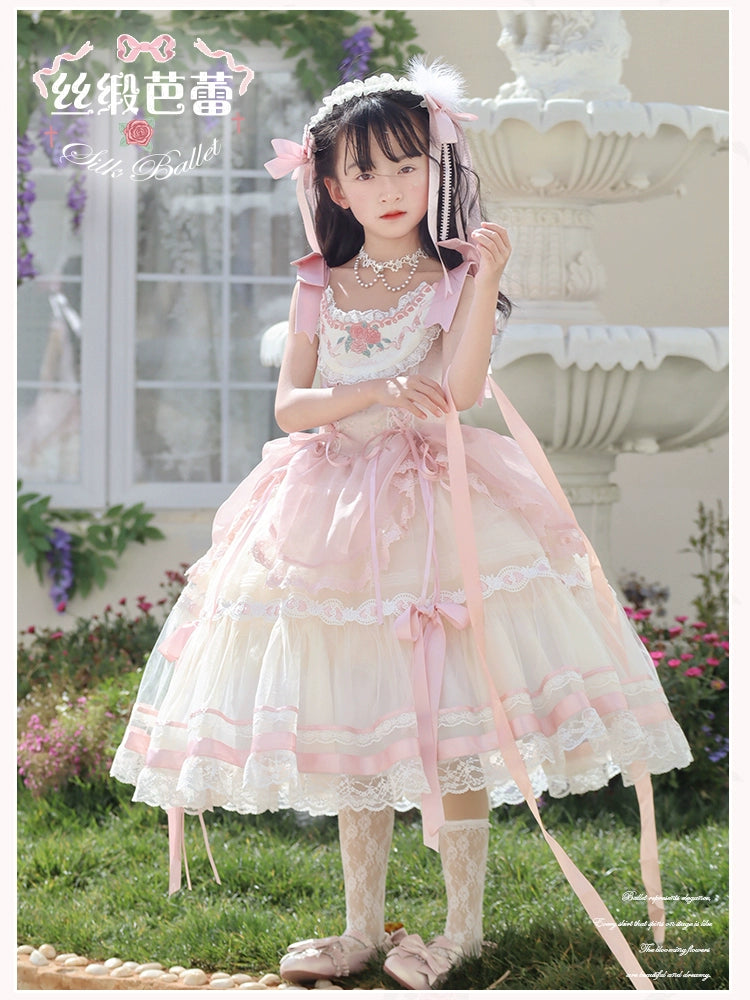 Mademoiselle Pearl~Silk Ballet~Kid Lolita JSK Dress Flower Wedding Lolita Dress