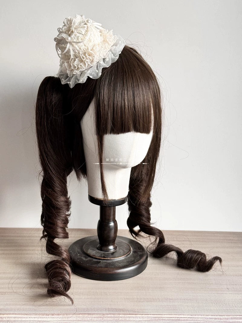 MAID~Elegent Lolita Headband Ivory KC Cake Cap 35196:484566