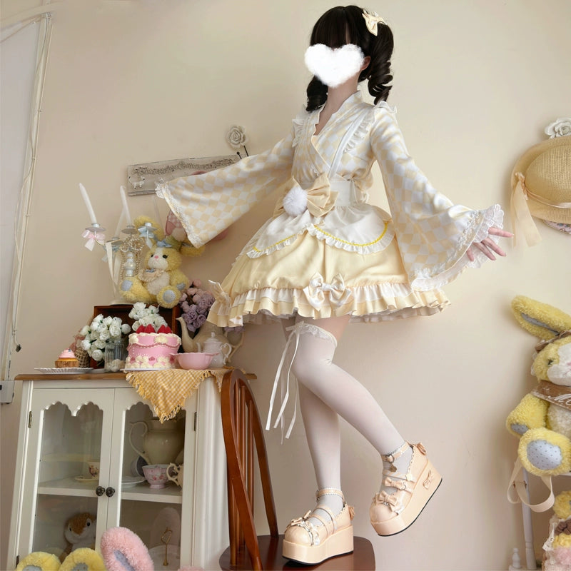 Hanguliang - Kawaii Lolita OP Dress Maid Lolita Summer Dress