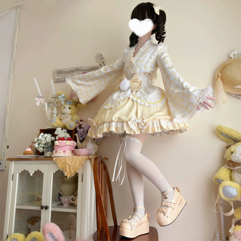 Hangulian~Kawaii Lolita OP Dress Maid Lolita Summer Dress   