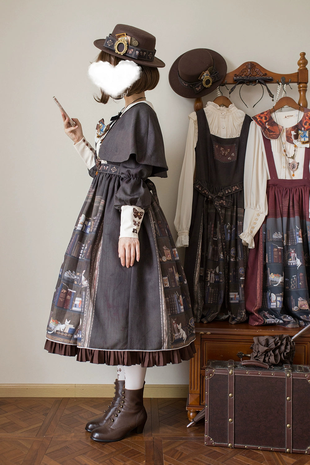 Miss Point - German Bookshelf - Classic Lolita OP Dress & Detachble Cape 44023:792387