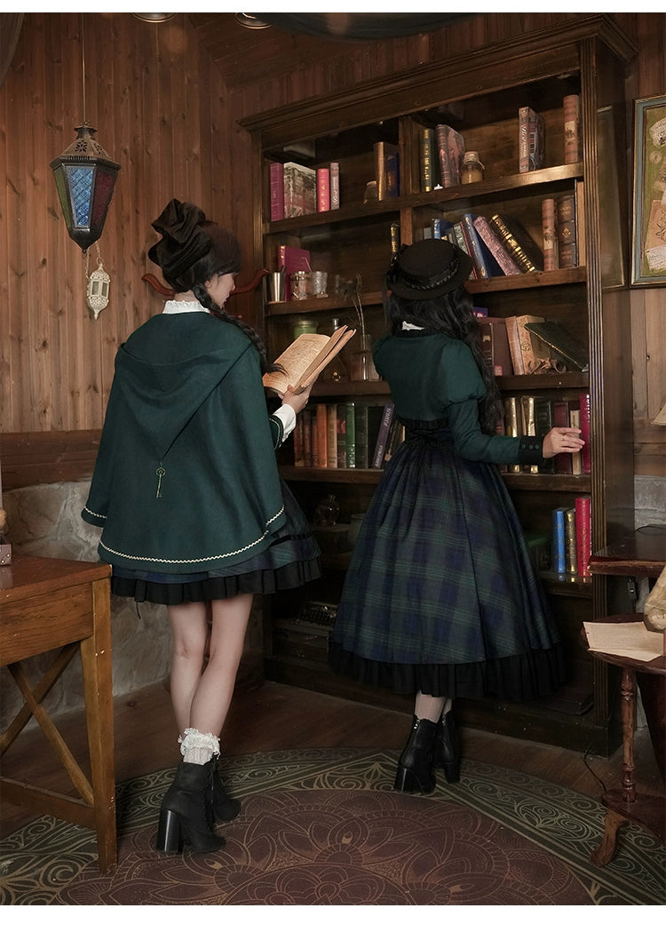 With PUJI - Berlin Souvenir - Plaid Preppy Style Lolita Bust Supporting JSK Outfit 43928:789916