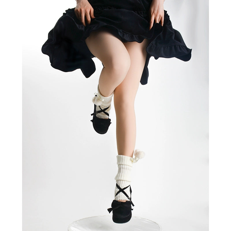 Roji Roji~Winter Double-Winter Lolita Layer Thigh-High Stockings   