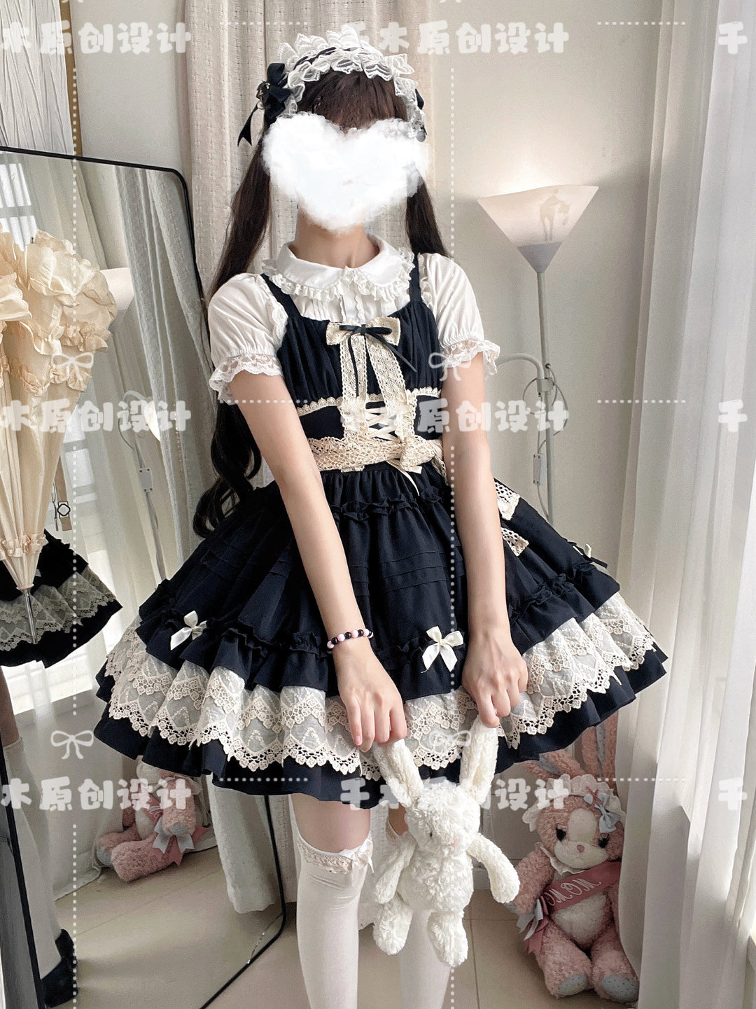 Qianmu~Vivian~Sweet Lolita JSK Doll Lolita Tiered Ruffles Dress