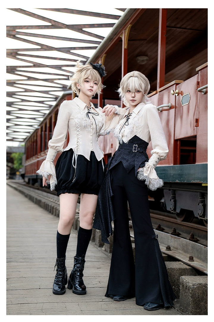 With PUJI~Hunter of Gold~Ouji Lolita Shorts/Pants Outfit Twins Set